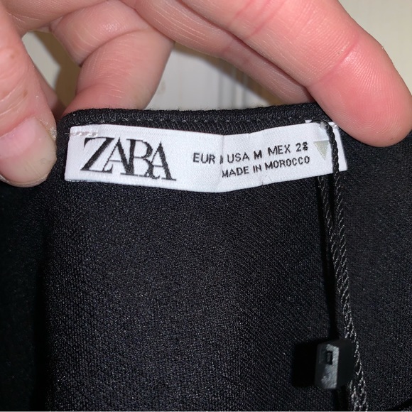 Zara cropped camisole tank, size M, black, NWT - Picture 8 of 11